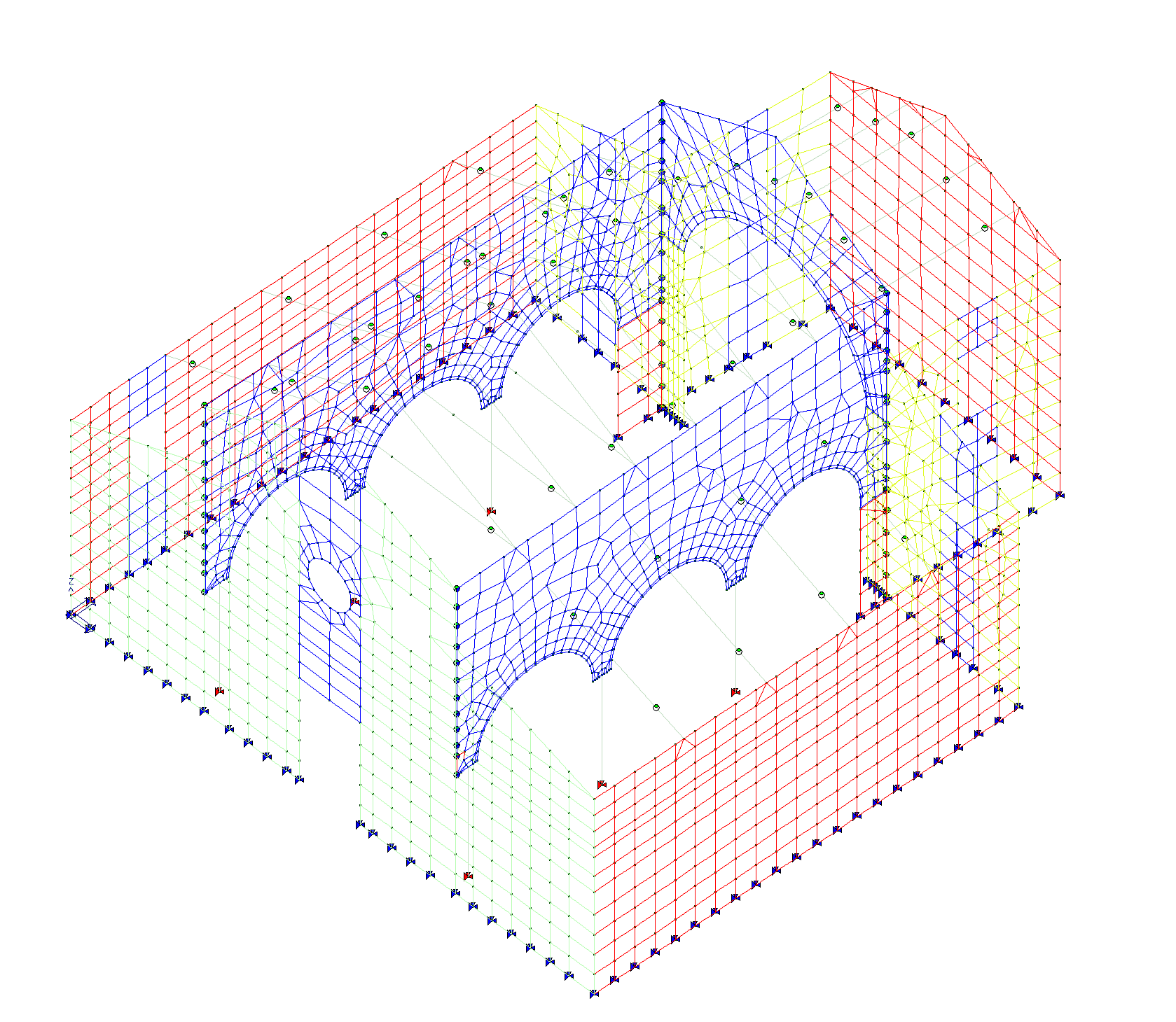 Vista 3D modello di calcolo struttura in muratura